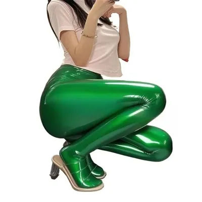 Pantalon en latex, pantalon slim en caoutchouc pour soirée, taille haute, fait main, costumes de cosplay pour femmes, sur mesure