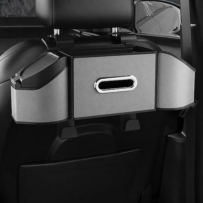 Organizer e contenitore portaoggetti per auto, contenitore multifunzionale per schienale del sedile auto con porta fazzoletti e 2 portabicchieri. ganci per borse, organizer per sedile posteriore auto