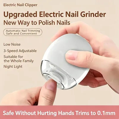 2 IN 1 Electric Nail Grinder and LED Light Automatic Polishing and Shaping Device, Suitable for baby mini Care Nail Tools