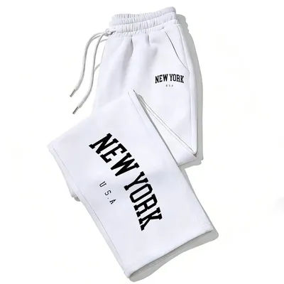 Pantalon de jogging imprimé NEW YORK 2026 pour hommes et femmes – Survêtement respirant de haute qualité pour la course et les loisirs