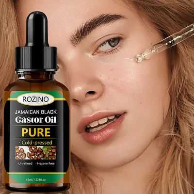 1Pcs/2Pcs/3Pcs Pure Castor Oil - Natural Plant-Based Oil, Cold-Pressed and Unrefined, Suitable for Massage, Bathing, Facial, Body, Nail, Hair, and Eyelash Care, Light Beige Color, Unisex