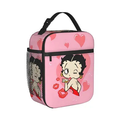 Sac à déjeuner isotherme Kawaii Cartoon B-Betty Boops, sac thermique réutilisable, conteneur de repas, boîte à déjeuner portable, pochette Bento pour collège