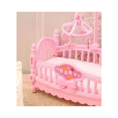 1:12 Dollhouse Miniature Mini Baby Bed Cradle Nursery Room Furniture Decoration Accessories Model Kids Toys Gift