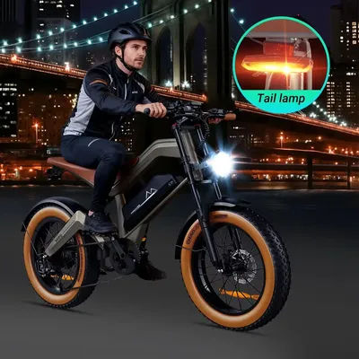 DYU M20 Electric Bike, IP54 Waterproof, Hydraulic Cut‑off Brake Levers, 20×4.0‑inch Chaoyang Puncture‑resistant Tire Adult Electric Bike, NFC Middle‑mount Digital Display Support Mobile Phone