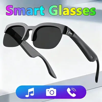 Lunettes intelligentes sans fil Bluetooth avec microphone intégré, haut-parleurs, assistant tactile et vocal, compatibles avec les lunettes pour hommes et femmes
