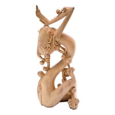 Acintya,'Hand Carved Crocodile Wood Statuette'