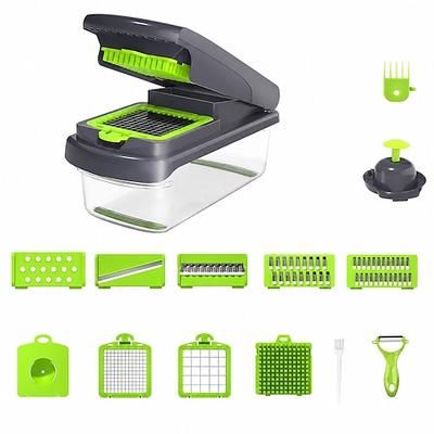 tritaverdure affettatrice, taglia cipolle, taglia alimenti con lame in acciaio inox, lavabile in lavastoviglie per la preparazione dei pasti