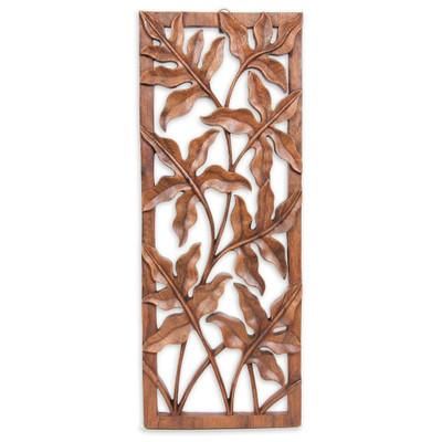 Wood wall panel, 'Forest Shrubs'
