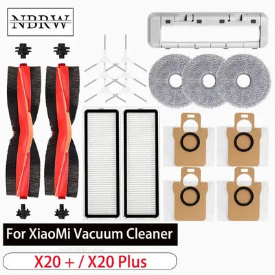 For Xiaomi Robot Vacuum X20 + / X20 Plus Dust Bag Mop Cloth Accessories Main Side Brush Hepa Filter Replacement Parts