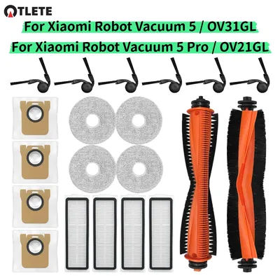 For ( Xiaomi Robot Vacuum 5 OV31GL / Xiaomi Robot Vacuum 5 Pro OV21GL) Parts Cutting Brush HEPA Filter Mop Cloth Dust Bag