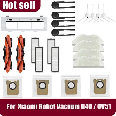 Compatible For (Xiaomi Robot Vacuum H40/OV51) Spare Parts Accessories Kits Main Side brush HEPA Filter Dust Bag Mop Clothl