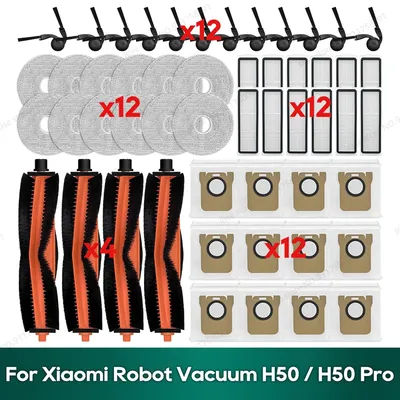 Compatible for Xiaomi Robot Vacuum H50 / H50 Pro OV42GL Robot Vacuum Cleaner Accessories Main Brush Filter Mop Cloth Dust Bag