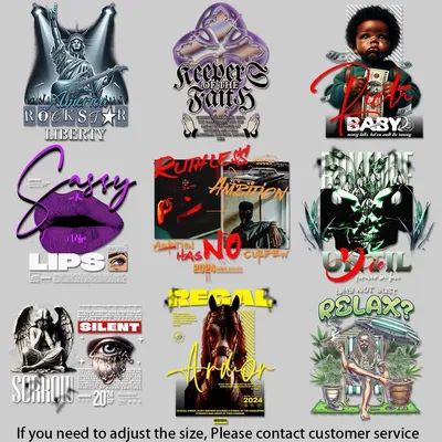 Trendy Heat Transfer Decals: Robot, Cool Kid, Angel & Relax Designs for DIY Apparel, Pillows - Strong Adhesive & Vibrant Colors