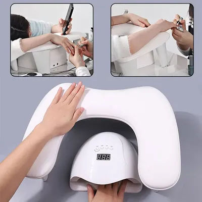 New U-shaped Manicure Comfortable Hand Pillow Arm Rest Portable Removable Stand PU Leather Nail Hand Pillow Manicure Tool