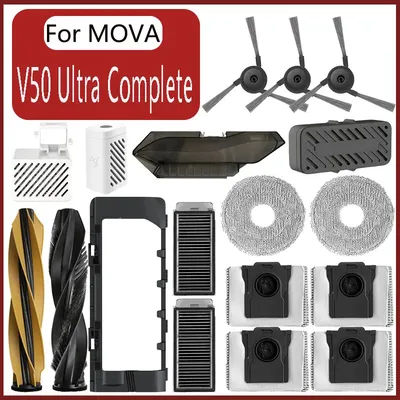 For MOVA V50 Ultra Complete Robot Vacuum Cleaner Replacement Accessories Main Side Brush Mop Cloth Hepa Filter Dust Bag Spare