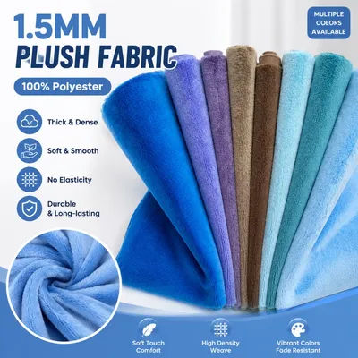 Hot selling 1.5mm mink scarf fabric 45x50cm polyester fabric sewn, soft and comfortable, suitable for plush toys and pillows