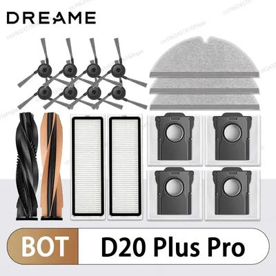 Dreame D20 Pro Plus / RLD43SD Accessories Robot Vacuum Cleaner Main Side Brush Mop Cloth HEPA Filter Replacement Spare Parts