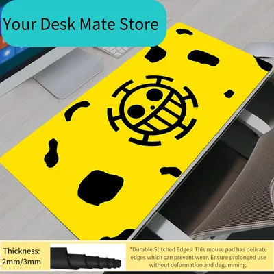 Tapis de souris One Piece Trafalgar Law, grand tapis de souris XXL pour clavier et bureau, tapis de souris en caoutchouc pour ordinateur portable