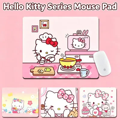 Tapis de souris Sanrio, tapis de bureau en caoutchouc antidérapant avec dessin animé mignon, tapis de souris de jeu imprimé lavable et résistant à la décoloration