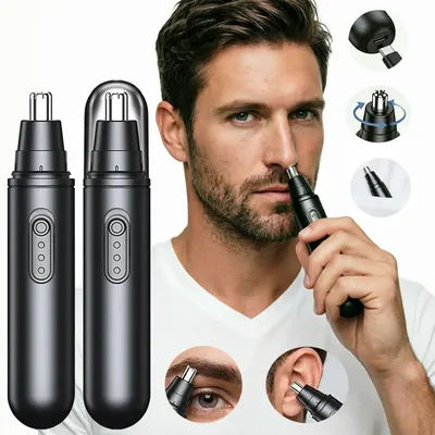 Tondeuse électrique pour poils du nez, épilateur portable indolore pour hommes, pour sourcils et oreilles, mini-tondeuse rechargeable pour poils du nez pour hommes