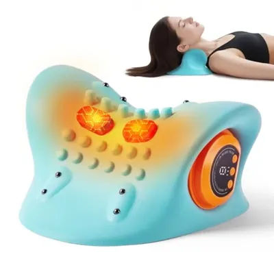 1 masseur de cou, masseur de cou à pression des doigts, avec massage électrique des épaules et du cou, oreiller de massage pour le cou, le dos et les épaules