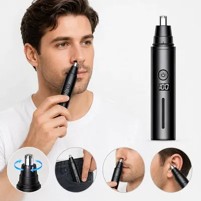 Tondeuse à poils de nez pour hommes, rechargeable, portable, rasoir électrique pour le nez, épilateur électrique indolore pour hommes, pour le nez et les oreilles