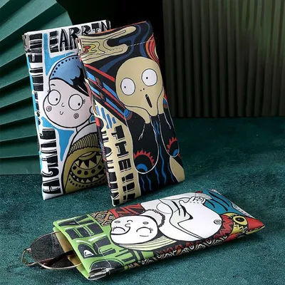 Étui à lunettes de soleil en cuir PU, pochette à lunettes de soleil avec Graffiti artistique, sac de rangement antichoc pour femmes et hommes, pour voyage
