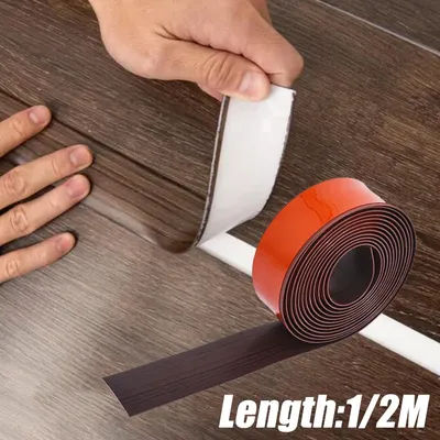 Bande de couverture de sol autocollante 1m/2m, bande de finition de tapis, bande de transition de sol, bande d'étanchéité pour seuil de porte et bas de porte