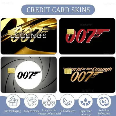 Autocollant de dessin animé 007 J-James B-Bond, légende britannique, pour carte de crédit, carte bancaire, carte de bus