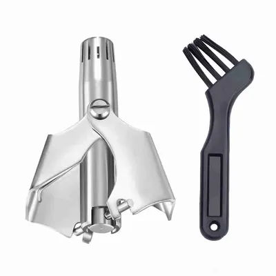 Tondeuse manuelle en acier inoxydable pour le nez et les oreilles, rasoir portable lavable pour hommes
