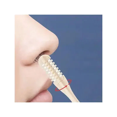 Ensemble de 2 pièces, tondeuse manuelle améliorée pour les poils du nez avec cure-oreilles - facile à nettoyer, aucune pile nécessaire