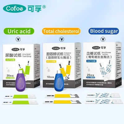 Cofoe-Bandelettes de test de cholestérol, acide urique, glycémie, uniquement pour moniteur GUT02