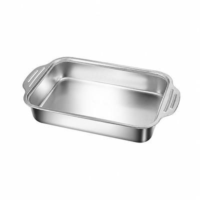 Set di teglie da forno in acciaio inox: teglie robuste di grande capacità, teglie da cucina resistenti alle alte temperature per barbecue domestici/commerciali, riunioni di famiglia (cottura del