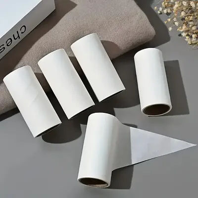 5pcs Lint Roller Refills Adhesive Replacement Roller Stickers For Pet Hair Ultra Sticky Lint Roller Cleaning Clothing Carpets