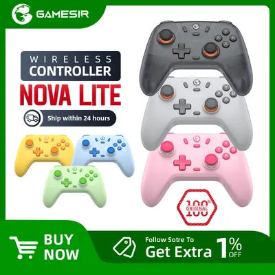 GameSir Nova Lite Bluetooth Game Controller for PC Nintendo Switch iOS and Android Available in New Colorways with Hall Effect