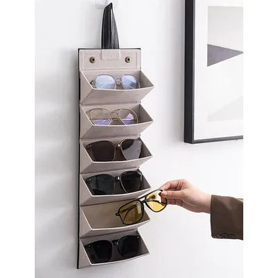 Organisateur de lunettes suspendu à plusieurs poches, pochette de rangement murale pour lunettes de soleil, pour plusieurs paires de lunettes