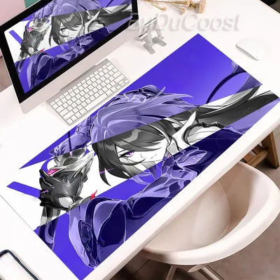 Tapis de souris Honkai Star Rail Acheron, nouveau tapis de bureau anime, impression HD, tapis de jeu PC étendu, grand tapis de souris en caoutchouc