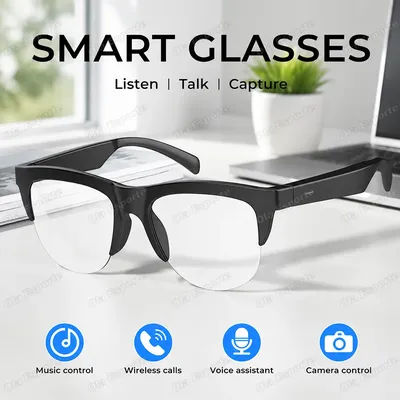 Lunettes Intelligentes de Sport Extérieur 2026, Caméra à Distance, Contrôle de la Musique, Appels Vocaux BT Sans Fil, Lunettes de Soleil Intelligentes Polarisées UV Q01