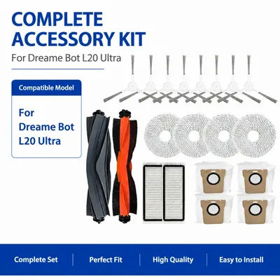 For Dreame L20 Ultra Robot Vacuum Cleaner Accessories Main Side Brush Mop Cloth Hepa Filter Dust Bag Spare Parts