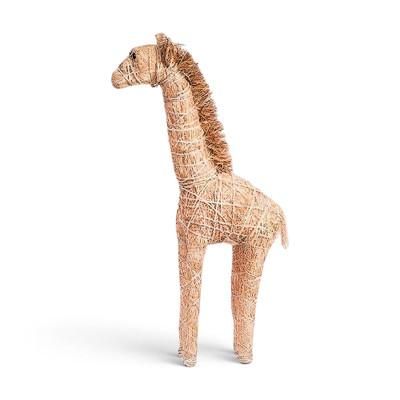 Rustic Giraffe,'Rustic Tall Rattan Giraffe Sculpture Bound with Raffia Rope'