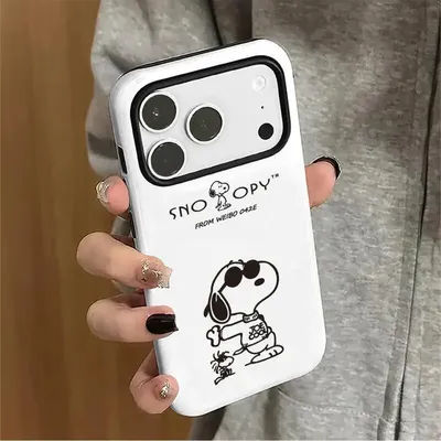 Coque de téléphone souple à motif Snoopys avec lunettes de soleil, antichoc, anti-rayures, protection pour téléphone portable, accessoire de décoration tendance