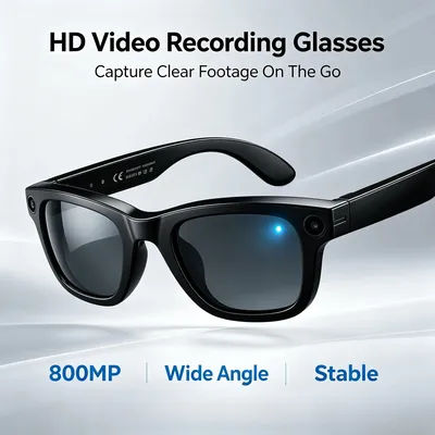 Nouvelles lunettes de soleil intelligentes Pixel 800W améliorées, caméra intégrée, enregistreur vidéo, reconnaissance photo par IA, interphone vocal et traduction multilingue, lunettes intelligentes avec appels Bluetooth