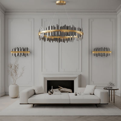 Aurelius (Smart) | Luxury Modern Chandelier | Polished Gold / Single Layer - Medium / App + Remote Control | Living Room Lighting | Indoor Lighting | MOD LIGHTING
