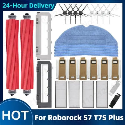 For Roborock S7 T7S S7Max Accessory of Washable Filter Main Side Brush Mop Hepa Filter Robot Vacuum Cleaner Parts Optional Kits