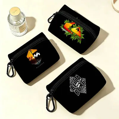 B-BILLABONG S-Surf Mini Porte-monnaie en Tissu Oxford avec Mousqueton, Porte-clés Portable, Petit Portefeuille à Fermeture Éclair, Petite Pochette de Rangement