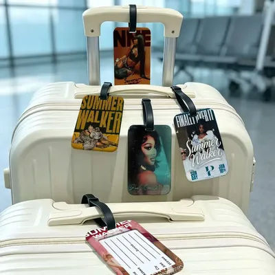 Étiquette de bagage en PVC avec carte d'information pour chanteur R&B S-Summer Walker, étiquette nominative anti-perte pour valise, sac à dos, accessoire de voyage