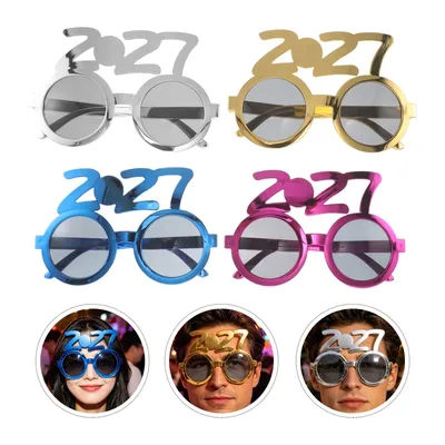 4Pcs New Year Eve Party Glasses 2027 Novelty Photo Props Graduation Sunglasses Fun Party Favors Happy New Year Eyewear Festive