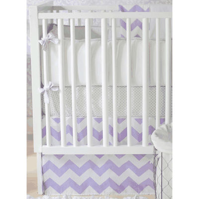 New Arrivals Zig Zag Lavender 4 Piece Baby Crib Bedding Set