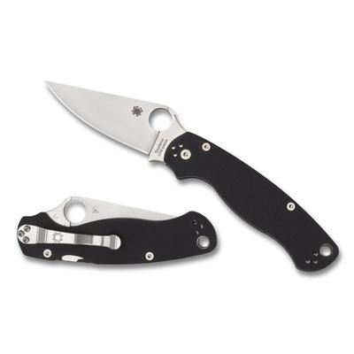 Spyderco Para Military 2 Folding Knife 3.45 in CPM S45VN Black G-10 Handle PlainEdge Blade C81GP2