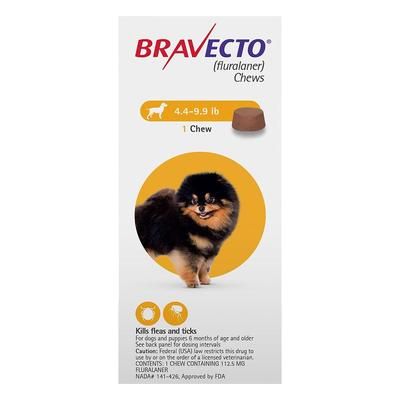 Bravecto For Toy Dogs (4.4 To 10lbs) Yellow 2 Chews